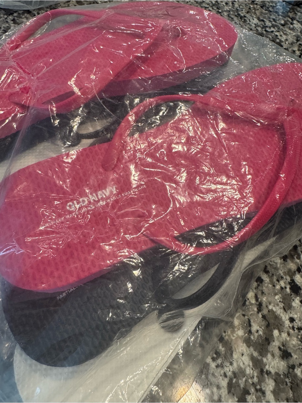 Old Navy Pink and Black Women's Flip Flop Sandals